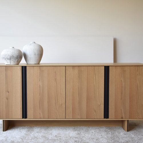 Aparador en Roble Natural y Hierro