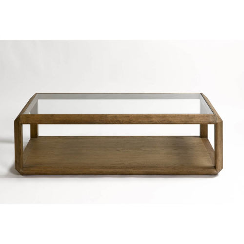 Mesa de Centro en Roble y Cristal