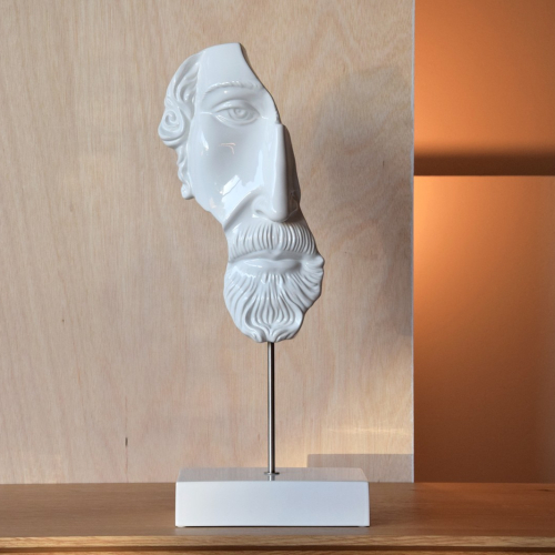 Escultura Cara Griega Cortada 2