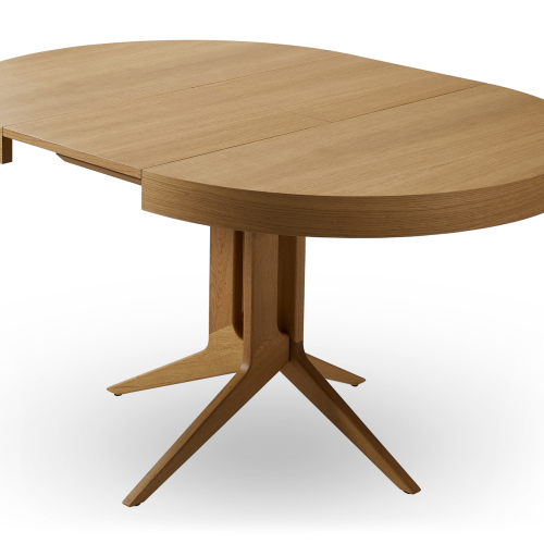 mesa redonda comedor en roble extensible