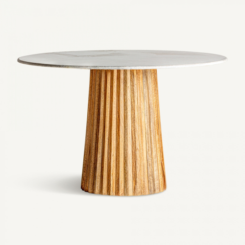 mesa de comedor madera y mango redonda