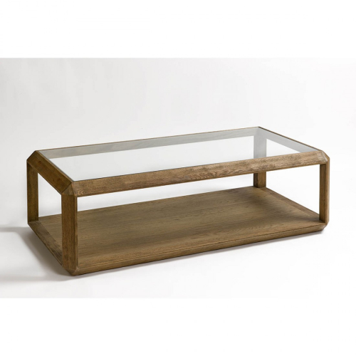 Mesa de Centro en Roble y Cristal