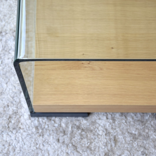 Mesa de Centro Vidrio Templado y Roble