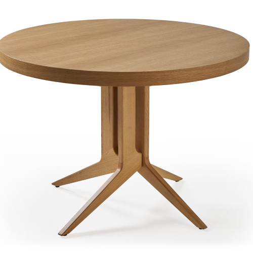 mesa redonda comedor en roble extensible