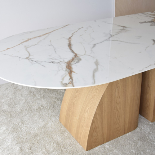 Mesa de Comedor Natural Blanco Ocre