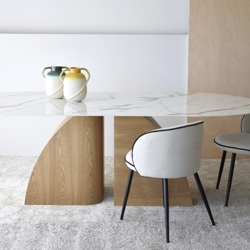 Mesa de Comedor Natural Blanco Ocre