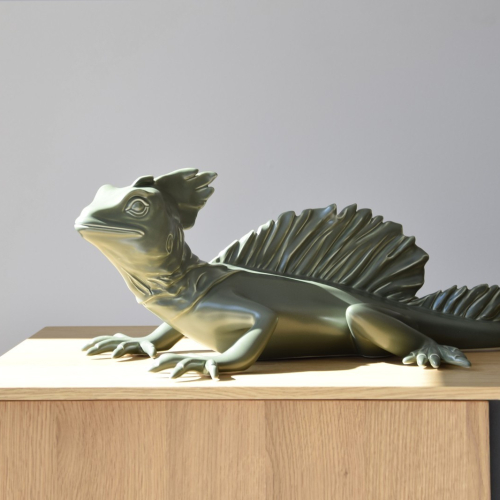 Escultura Iguana Cerámica Verde