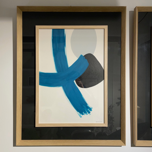 Cuadro Abstracto Cross1 en Azul y Negro