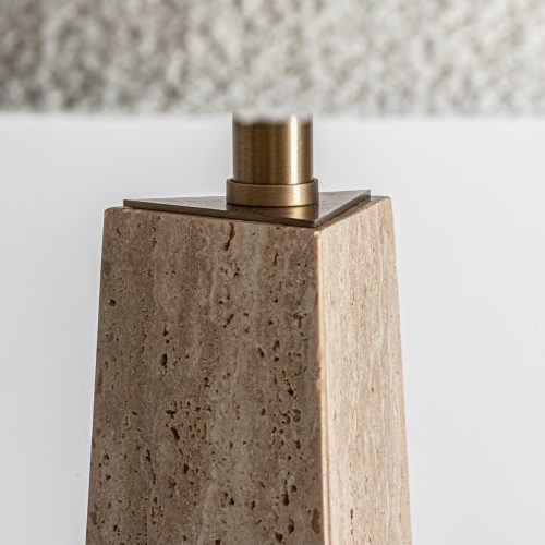 Lámpara De Mármol Travertino y Bronce