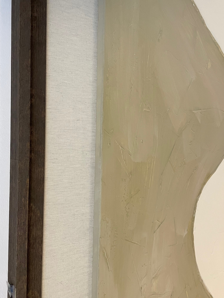 Cuadro Abstracto Beige Blanco - Imagen 2